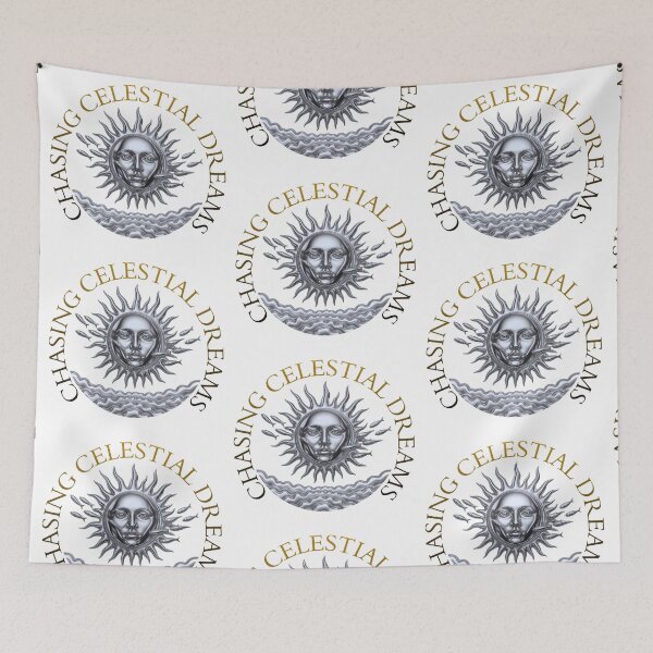 Item preview, Chasing Celestial Dreams – Metallic Sun and Moon Emblem designed and sold by RShirleyFineArt.