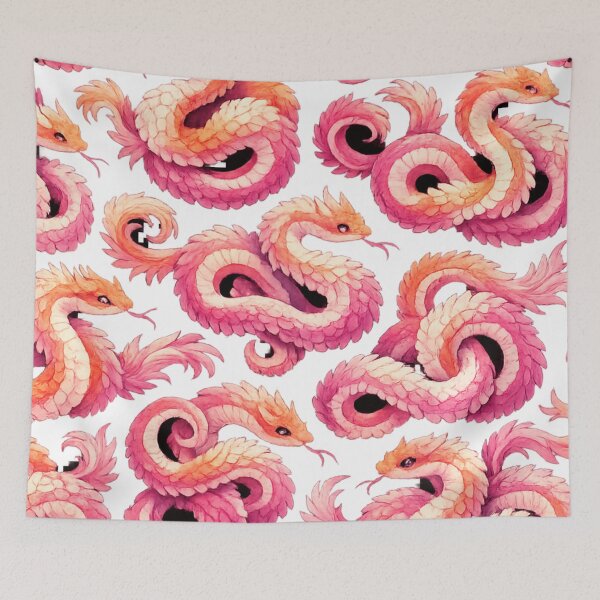 Item preview, Lesbian Pride Fantasy Snakes Pattern Art designed and sold by EchoPrint Co..