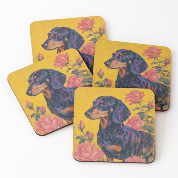 Item preview, Dachshund, Retro Roses designed and sold by Jandedan.