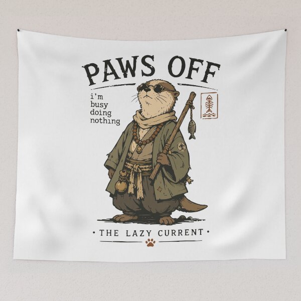 Item preview, Paws Off Funny Otter Vintage Japanese Aesthetic designed and sold by JoJoLoL.