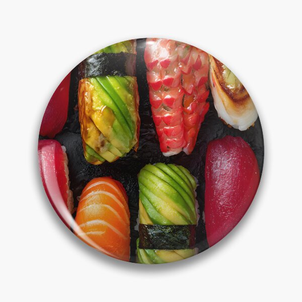 Item preview, Delicious Assorted Sushi Plate on Black Background designed and sold by Artessie.