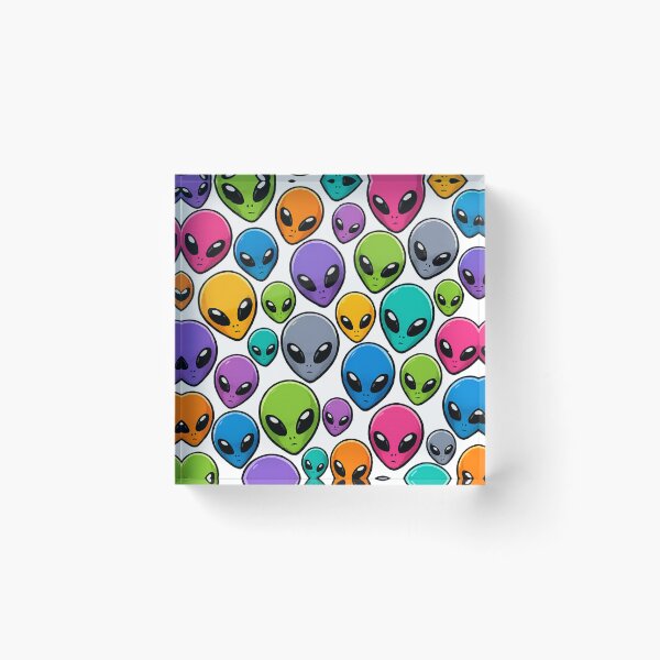 Item preview, Alien Head Pattern Mysterious UFO Extraterrestrial All Over Print Sci Fi Gift designed and sold by Drawn-Measured.