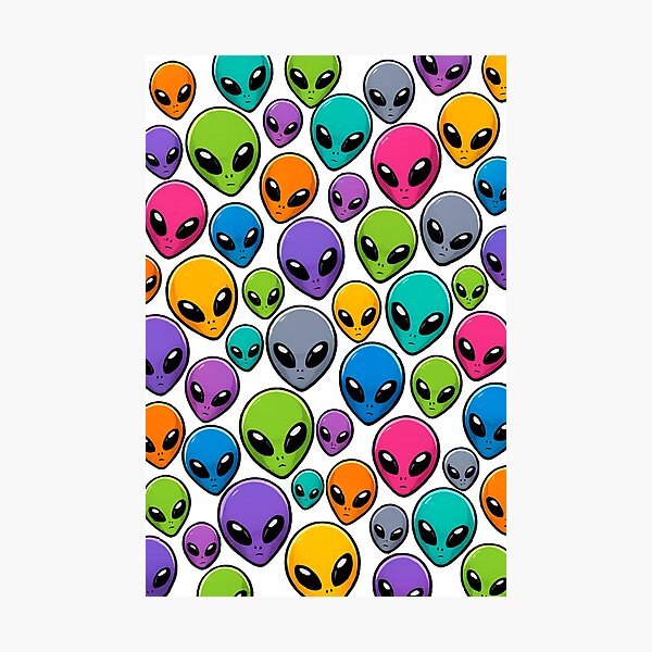 Item preview, Alien Head Pattern Mysterious UFO Extraterrestrial All Over Print Sci Fi Gift designed and sold by Drawn-Measured.