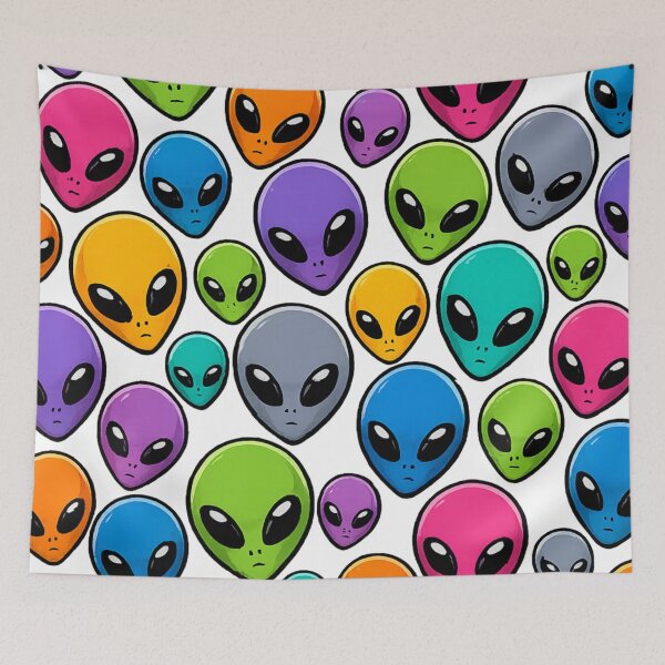 Item preview, Alien Head Pattern Mysterious UFO Extraterrestrial All Over Print Sci Fi Gift designed and sold by Drawn-Measured.