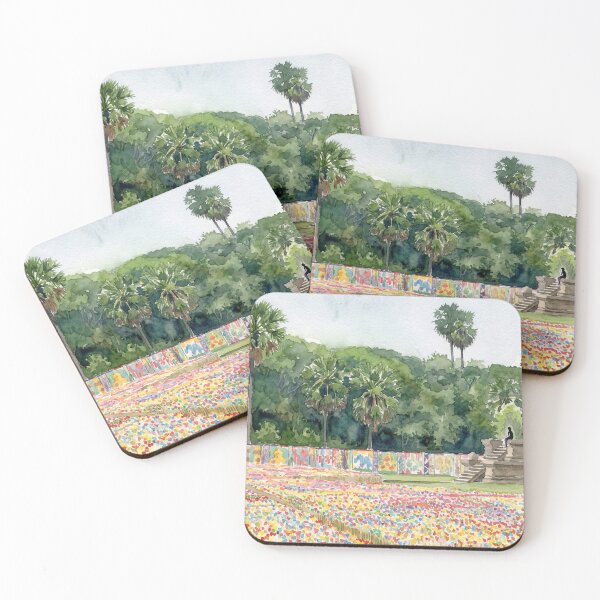 Item preview, Angkor Wat Origami Hearts Watercolour Style designed and sold by InkAndLatitude.