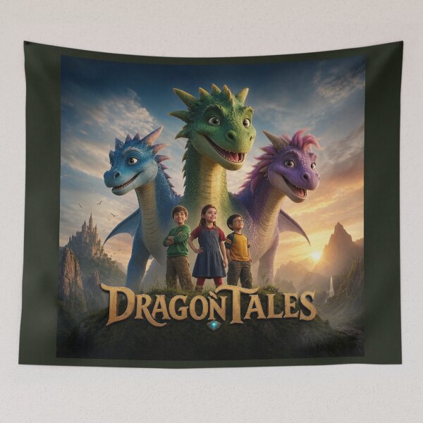 Item preview, Epic Dragon Tales: 3D Cinematic Fantasy Adventure & Magical Friendship Poster Art designed and sold by Yasmine Mohammed.