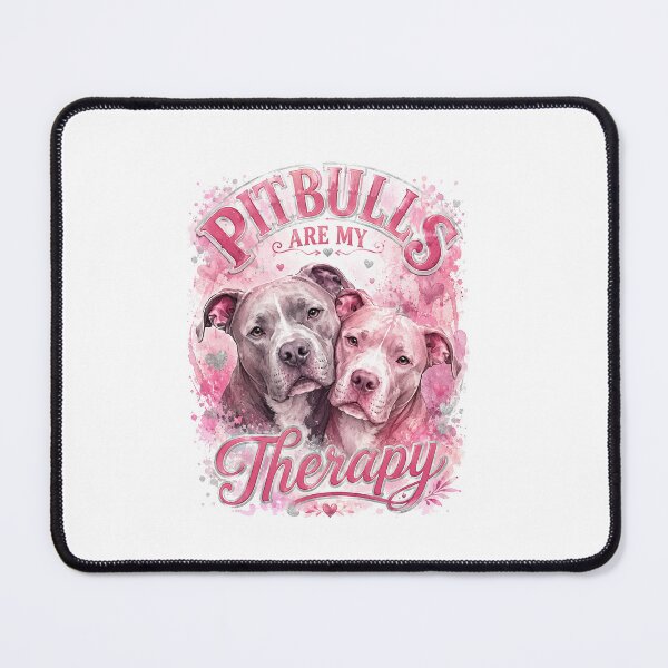 Item preview, Pitbulls Are My Therapy - Cute Pink Watercolor Two Dogs Floral Art designed and sold by My Pitbull Place.