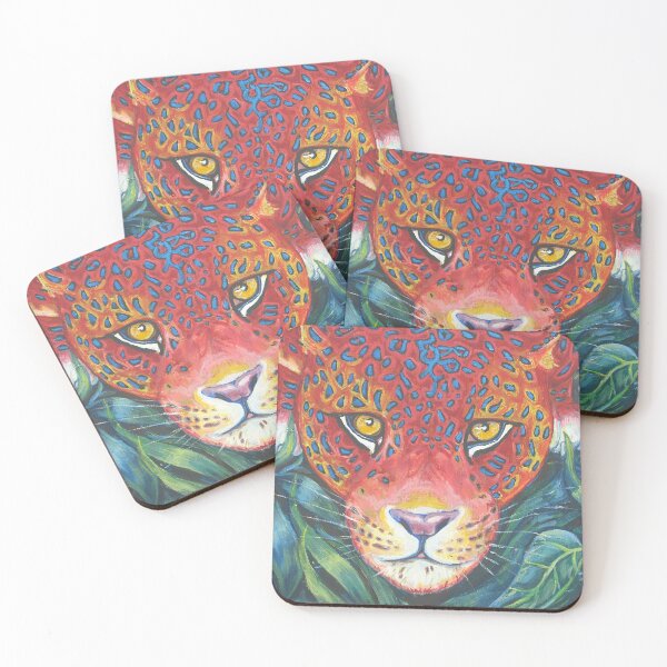 Item preview, Surreal Red Leopard Portrait – Vibrant Oil Painting designed and sold by RShirleyFineArt.