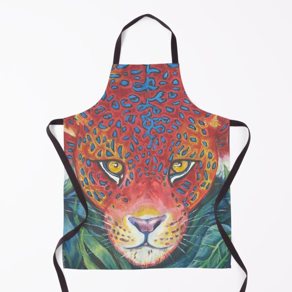 Item preview, Surreal Red Leopard Portrait – Vibrant Oil Painting designed and sold by RShirleyFineArt.