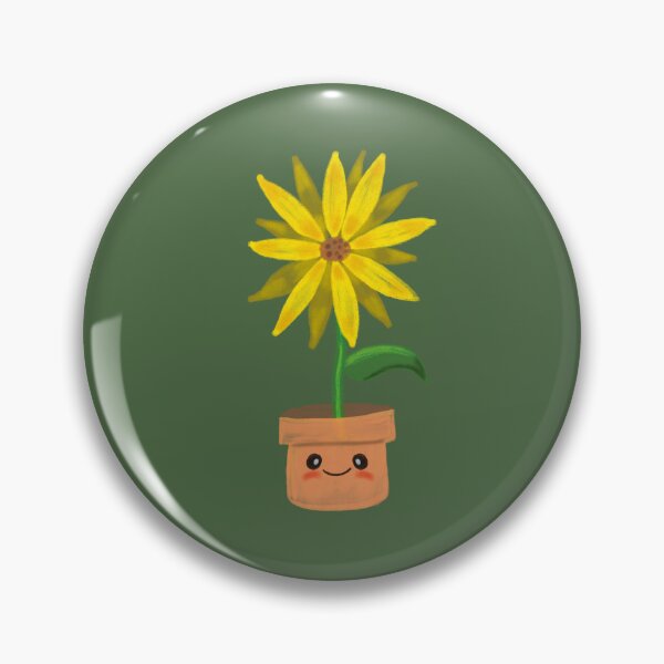 Item preview, Cheerful Sunflower - Kawaii Sunflower in a Pot Illustration designed and sold by SoftBiteArt.