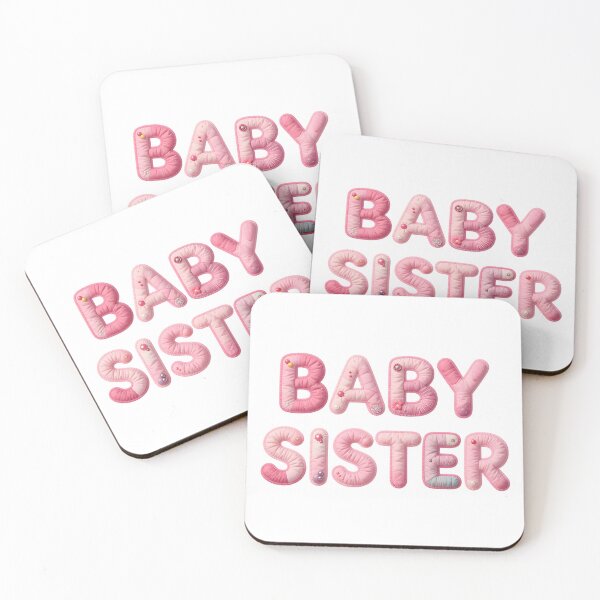 Item preview, BABY SISTER - IN PINK FAUX LETTERING designed and sold by AlexOBrienArt.
