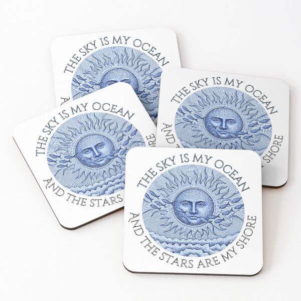 Item preview, Silver Celestial Sun and Fish With Inspirational Quote – Cosmic Design designed and sold by RShirleyFineArt.