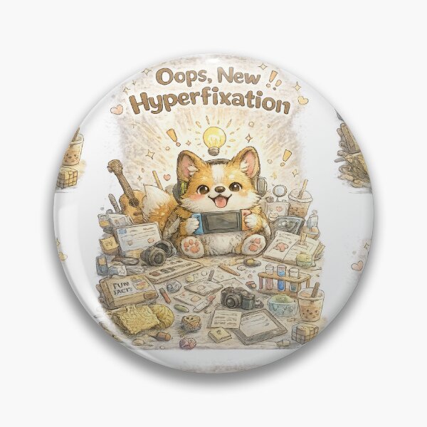 Item preview, ADHD Fox – Oops, New Hyperfixation | Chaotic Kawaii Fox designed and sold by Clothes With Smiling Animals Walt Gral.