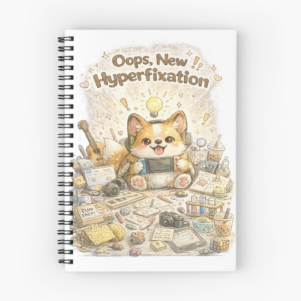 Item preview, ADHD Fox – Oops, New Hyperfixation | Chaotic Kawaii Fox designed and sold by Clothes With Smiling Animals Walt Gral.