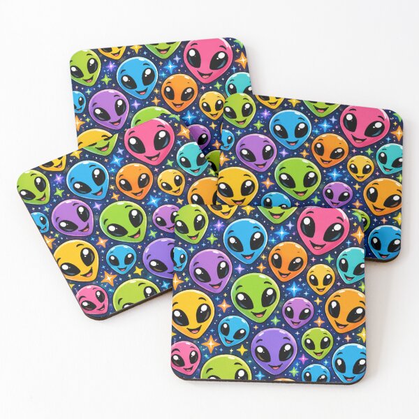 Item preview, Cute Kawaii Alien Pattern Colorful Funny Space Alien Shirt Kids Alien Gift designed and sold by Drawn-Measured.