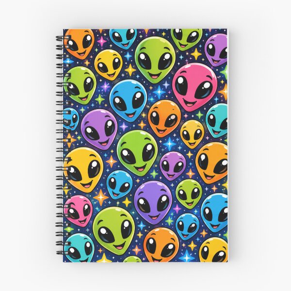 Artikelvorschau, Niedliches Kawaii-Alien-Muster, buntes, lustiges Weltraum-Alien-Shirt, Alien-Geschenk für Kinder entworfen und verkauft von Drawn-Measured.
