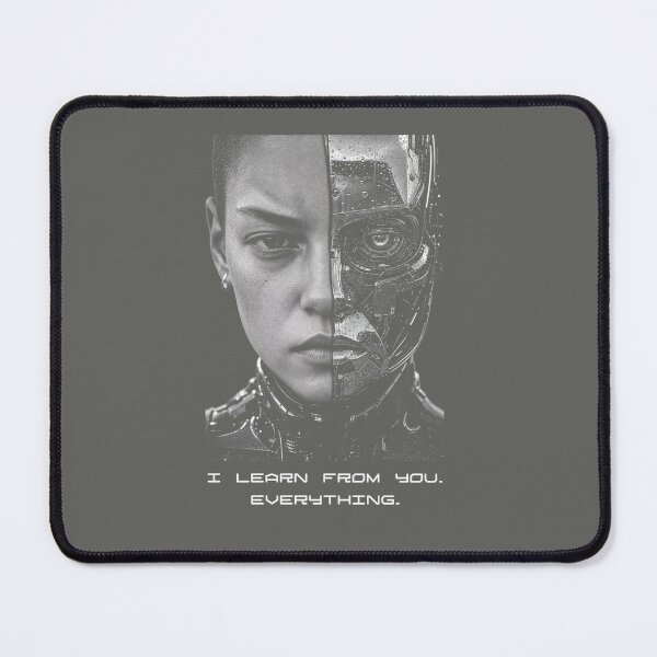 Item preview, I Learn From You Everything - Creepy AI Cyborg Art designed and sold by VividVein.