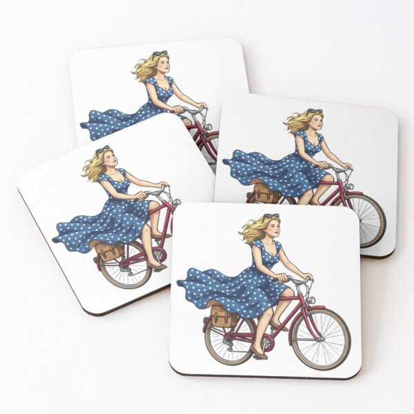 Item preview, Vintage Girl on Bicycle designed and sold by Stefanrajzer.