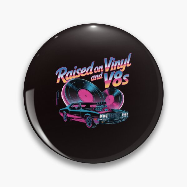 Item preview, Raised On Vinyl and V8s Retro Music Culture Design for Car Enthusiasts designed and sold by Redgiant87x.