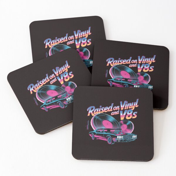 Item preview, Raised On Vinyl and V8s Retro Music Culture Design for Car Enthusiasts designed and sold by Redgiant87x.