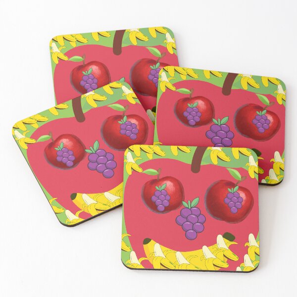 Item preview, Funny Fruit Face Apple Banana Grapes Pop Art Green Art Print designed and sold by Extremeallie.