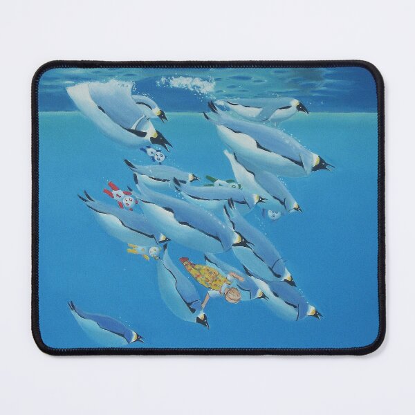 Item preview, Surreal Penguins and Child Underwater – Dreamlike Oil Painting designed and sold by RShirleyFineArt.