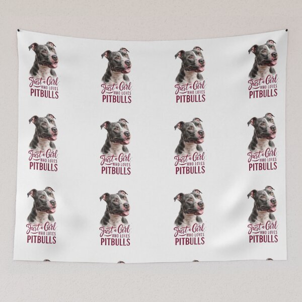 Item preview, Just A Girl Who Loves Pitbulls - Realistic Dog Portrait designed and sold by My Pitbull Place.