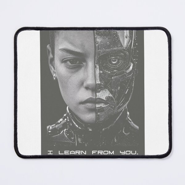 Item preview, I Learn From You Everything - Creepy AI Cyborg Art designed and sold by VividVein.