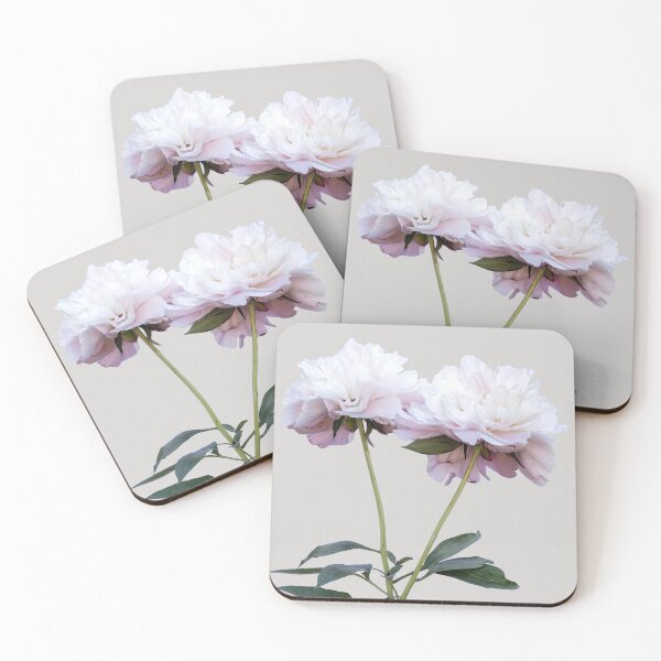 Item preview, Two white peonies blooming designed and sold by KRFNatureGifts.