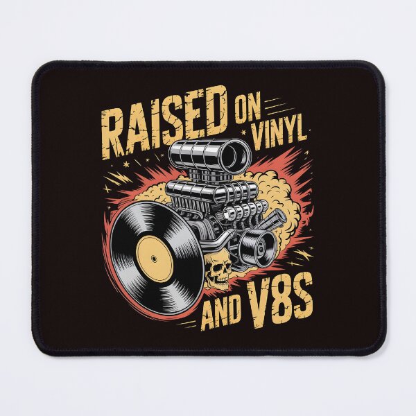 Item preview, Raised On Vinyl and V8s Funny Retro Car Lover Music Culture designed and sold by Redgiant87x.