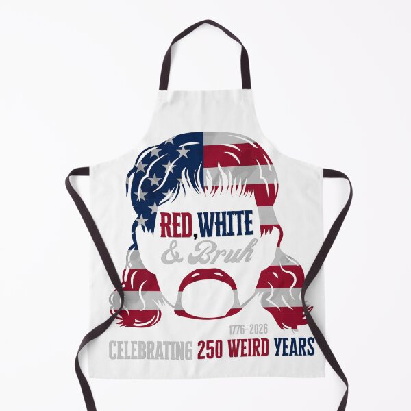 Item preview, Red White & Bruh Celebrating 250 Weird Years Patriotic Flag Mullet Silhouette designed and sold by traciwithani.