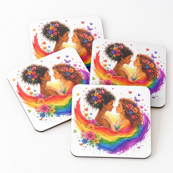 Item preview, Rainbow Love Pride Art – LGBTQ Floral Couple Watercolor Illustration designed and sold by Digital Culture Studio.