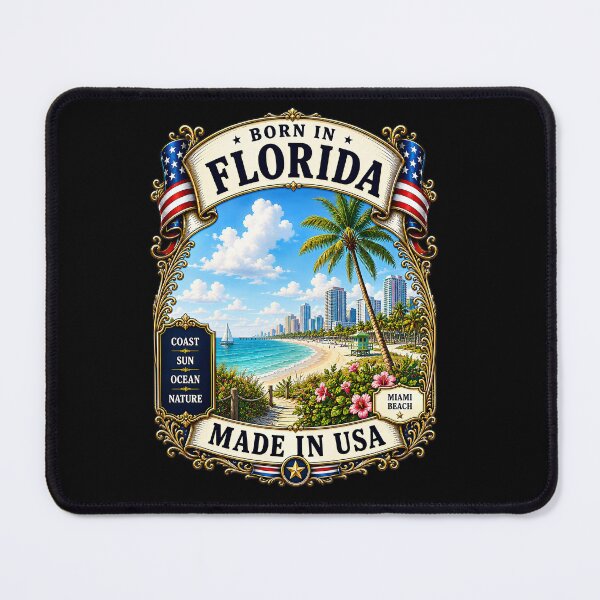 Item preview, Born in Florida Patriotic Vintage Sunshine State USA designed and sold by MarbenExclusiveWear.