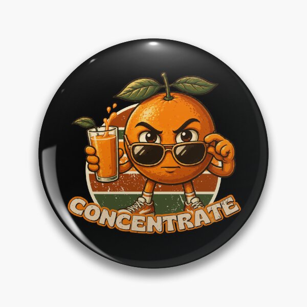 Item preview, Concentrate Funny Orange Juice Pun Retro Vintage Design designed and sold by KennyBartender.