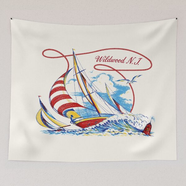 Item preview, 1950's Wildwood NJ Kids Souvenir Graphic Sailboat  designed and sold by Tonyv773.