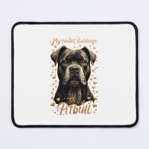 Item preview, My Heart Belongs To A Pitbull - Cute Dog Portrait Hearts Art designed and sold by My Pitbull Place.