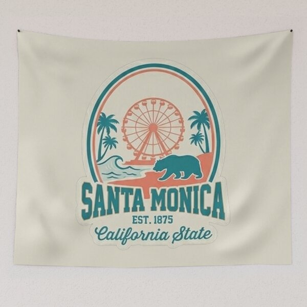 Item preview, Santa Monica California State - Vintage Bear Pier Sunset designed and sold by The True American.