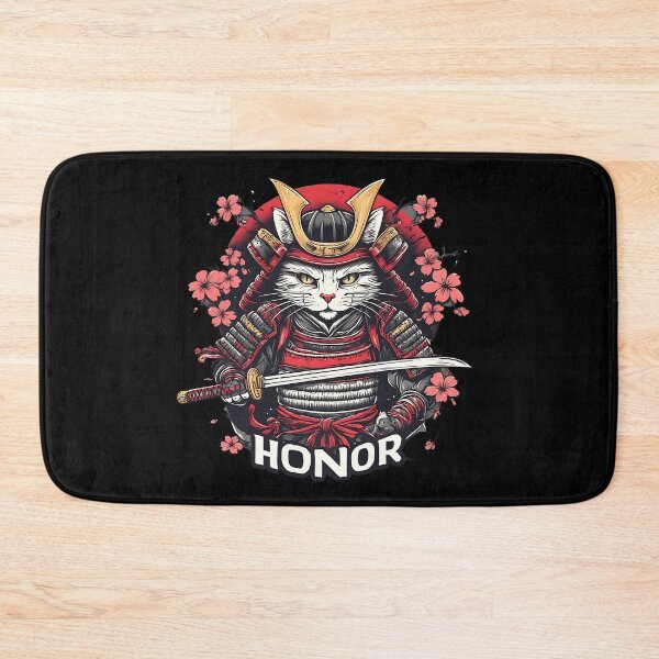 Item preview, Samurai Cat Warrior Honor Japanese Design designed and sold by UrbanPrts.