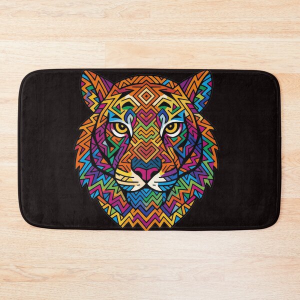 Item preview, Psychedelic Tribal Tiger Colorful Mandala designed and sold by QuirkyCloud Designs.
