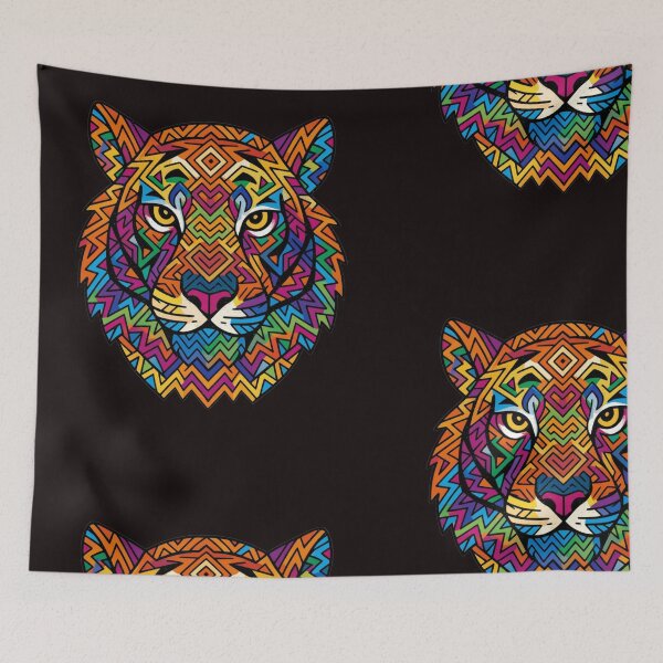 Item preview, Psychedelic Tribal Tiger Colorful Mandala designed and sold by QuirkyCloud Designs.