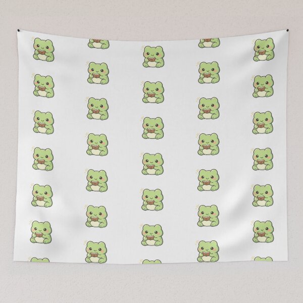 Item preview, Kawaii Frog Reading Book Cute Cottage core Frog Sticker designed and sold by ChillTofu.
