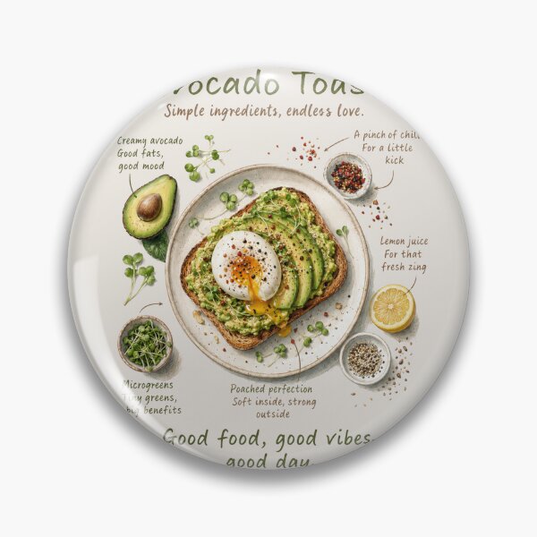Item preview, Avocado Toast Watercolor Illustration | Trendy Brunch Food Art | Good Food Good Vibes designed and sold by Verycutethings.