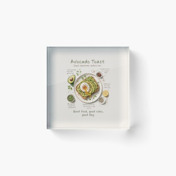 Item preview, Avocado Toast Watercolor Illustration | Trendy Brunch Food Art | Good Food Good Vibes designed and sold by Verycutethings.