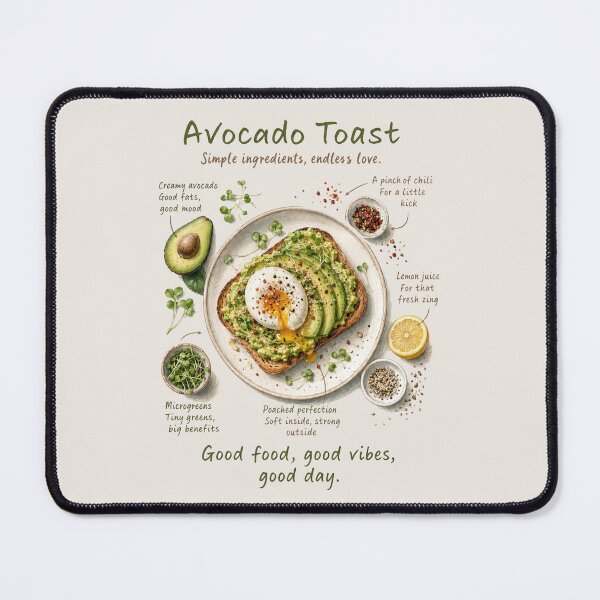 Item preview, Avocado Toast Watercolor Illustration | Trendy Brunch Food Art | Good Food Good Vibes designed and sold by Verycutethings.