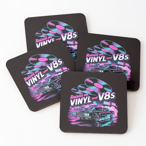 Item preview, Raised On Vinyl and V8s Retro Americana Design for Car Enthusiasts designed and sold by Redgiant87x.