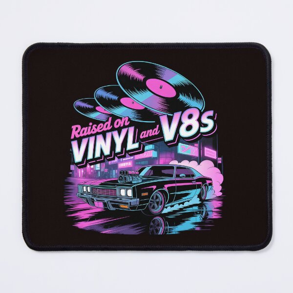 Item preview, Raised On Vinyl and V8s Retro Americana Design for Car Enthusiasts designed and sold by Redgiant87x.
