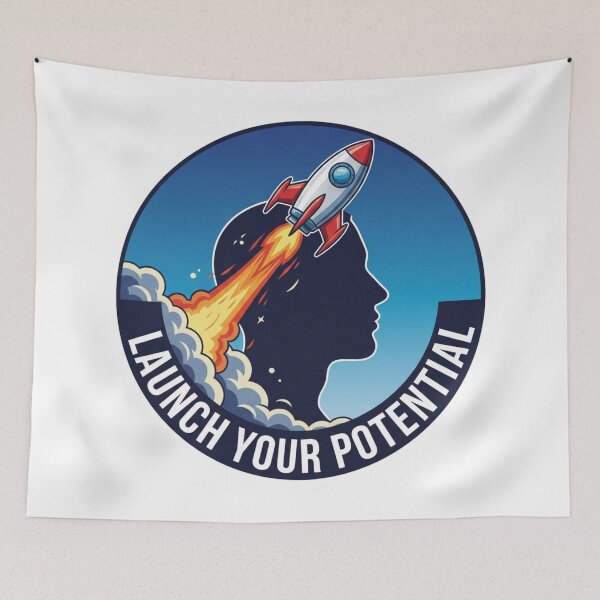 Item preview, Launch Your Potential Rocket Mindset Design | Motivational Space Growth Illustration designed and sold by Altair_.