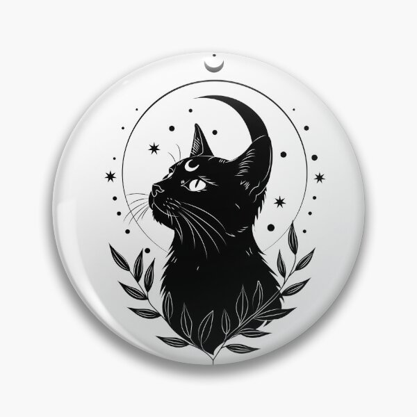 Item preview, Gato Negro Lunar – Arte Lineal Celestial Místico designed and sold by MADBULL7.