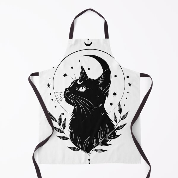 Item preview, Lunar Black Cat – Mystic Celestial Line Art designed and sold by MADBULL7.