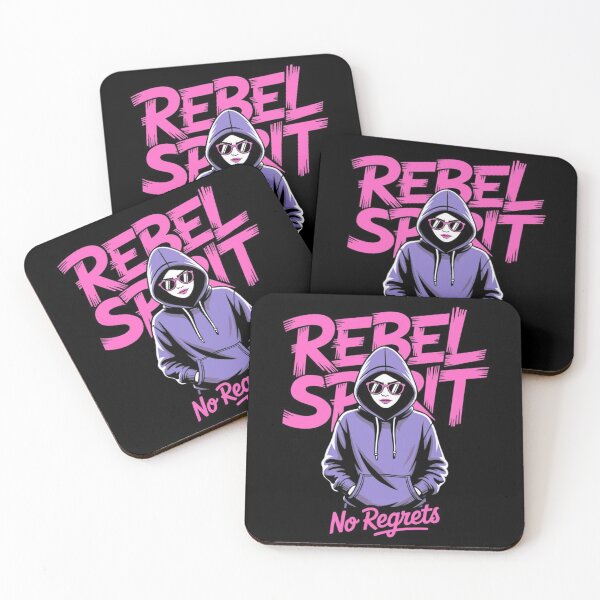 Item preview, Rebel Spirit No Regrets Edgy Urban Hoodie Girl designed and sold by Ahmed-G-Designs.